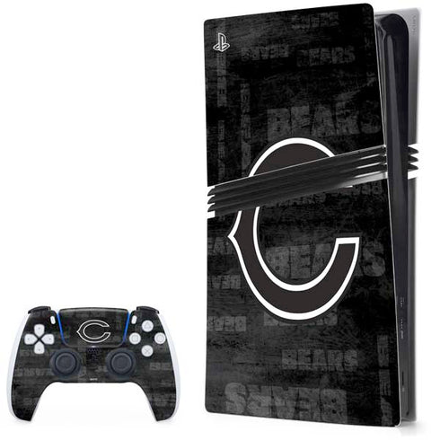 NFL Chicago Bears Black & White PS5 Pro Bundle Skin