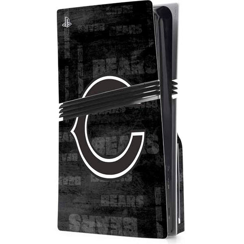 NFL Chicago Bears Black & White PS5 Pro Disk Console Skin
