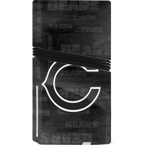 NFL Chicago Bears Black & White PS5 Pro Disk Console Skin