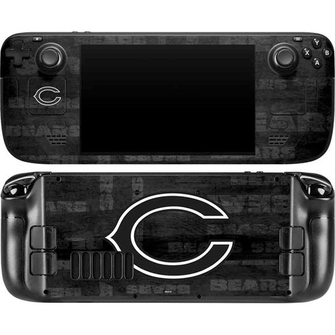 NFL Chicago Bears Black & White Steam Deck Handheld Gaming Computer OLED Skin