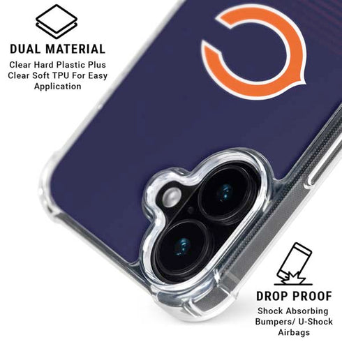NFL Chicago Bears Breakaway iPhone 16 Plus Clear Case