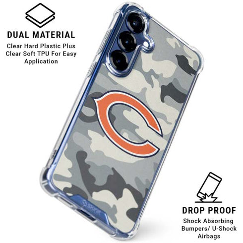 NFL Chicago Bears Camo Galaxy S25 Clear Case