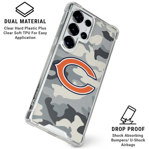 NFL Chicago Bears Camo Galaxy S25 Ultra Clear Case
