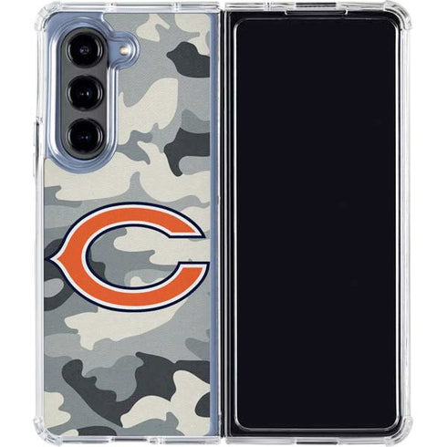 NFL Chicago Bears Camo Galaxy Z Fold5 5G Clear Case