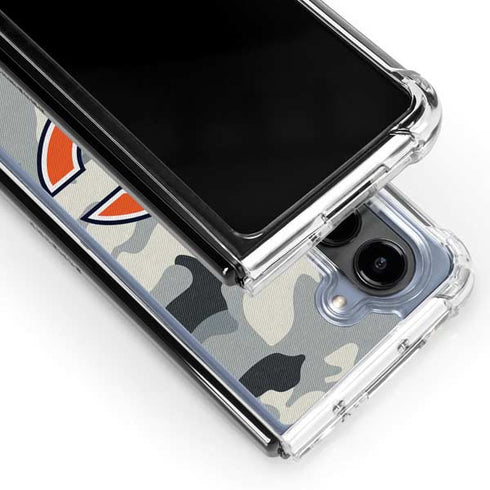 NFL Chicago Bears Camo Galaxy Z Fold5 5G Clear Case