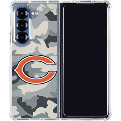 NFL Chicago Bears Camo Galaxy Z Fold6 Clear Case