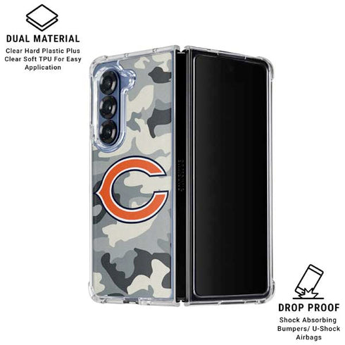 NFL Chicago Bears Camo Galaxy Z Fold6 Clear Case