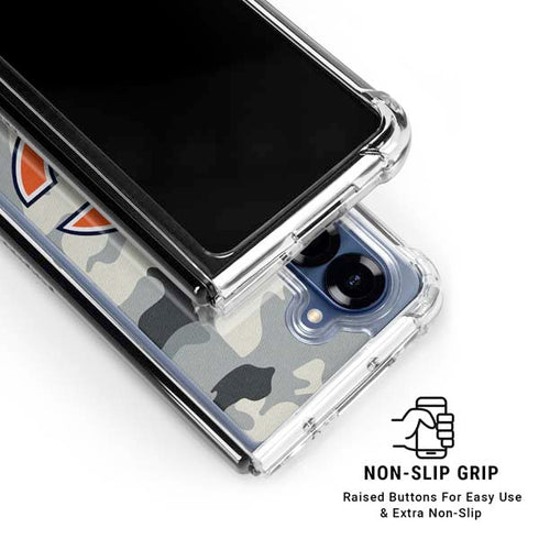 NFL Chicago Bears Camo Galaxy Z Fold6 Clear Case