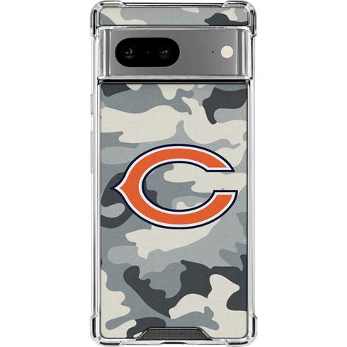 NFL Chicago Bears Camo Google Pixel 8a Clear Case