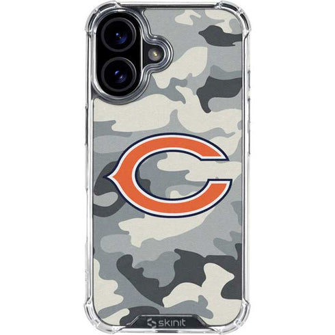 NFL Chicago Bears Camo iPhone 16 Clear Case