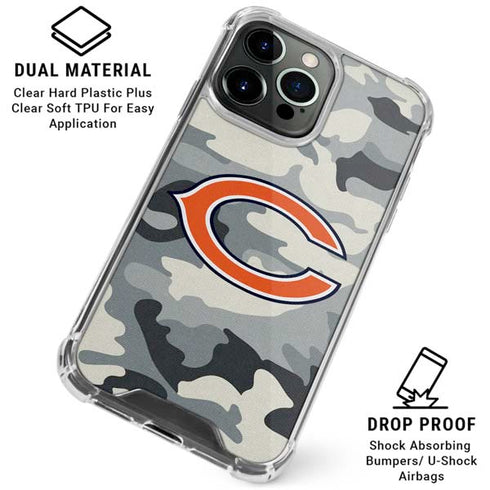 NFL Chicago Bears Camo iPhone 16 Pro Clear Case