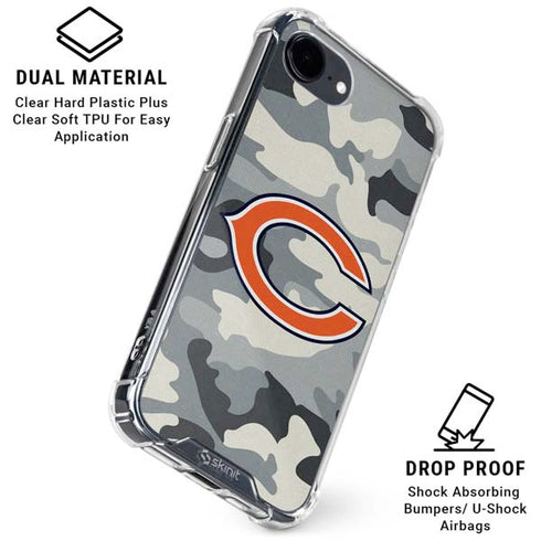 NFL Chicago Bears Camo iPhone 16e Clear Case