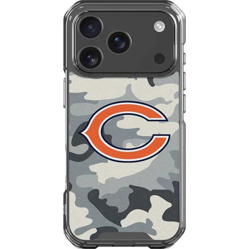 NFL Chicago Bears Camo iPhone 18 Pro Clear Case