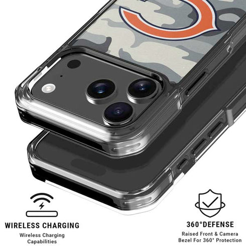 NFL Chicago Bears Camo iPhone 18 Pro Clear Case