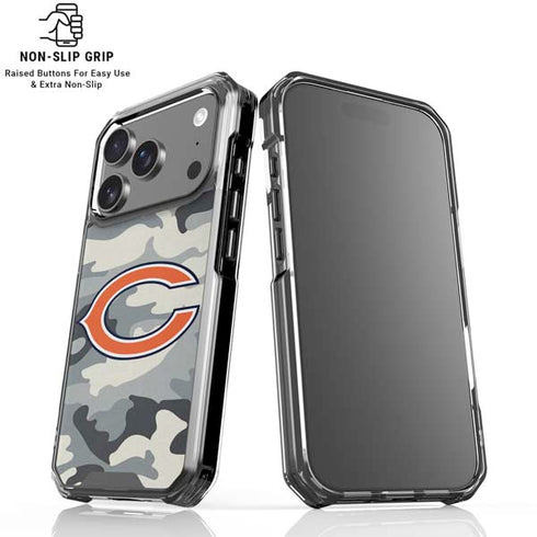 NFL Chicago Bears Camo iPhone 18 Pro Clear Case