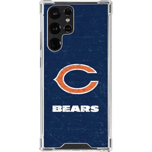 NFL Chicago Bears Distressed Galaxy S23 Ultra Clear Case
