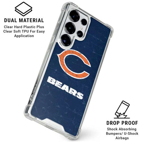 NFL Chicago Bears Distressed Galaxy S25 Ultra Clear Case