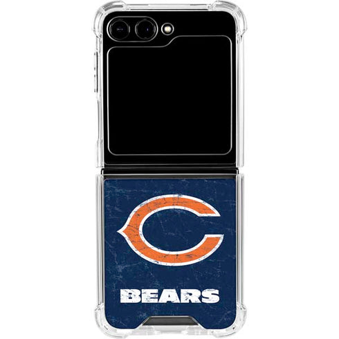 NFL Chicago Bears Distressed Galaxy Z Flip6 Clear Case