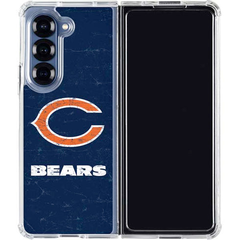 NFL Chicago Bears Distressed Galaxy Z Fold6 Clear Case