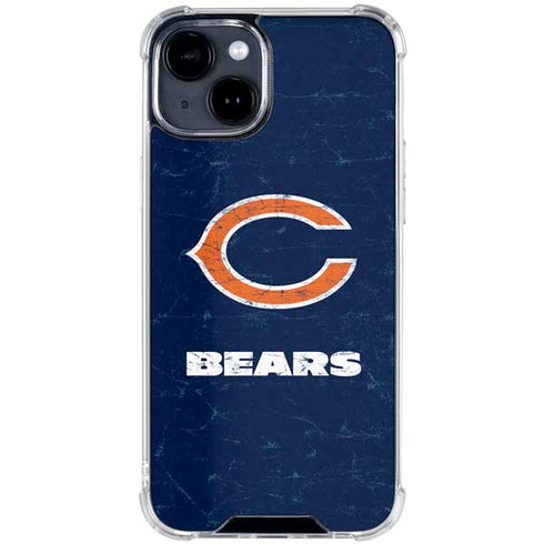 NFL Chicago Bears Distressed iPhone 15 Clear Case