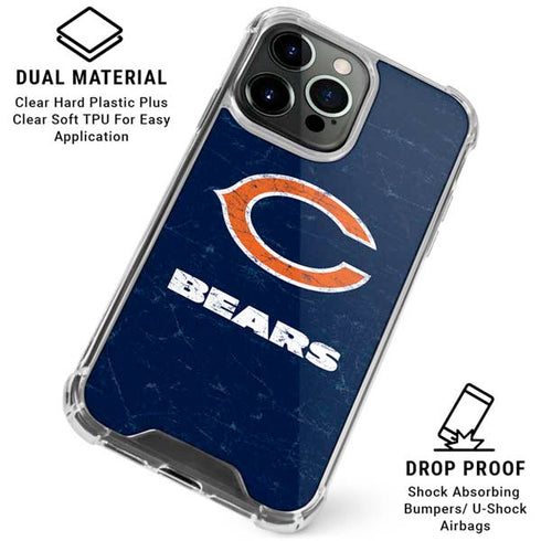 NFL Chicago Bears Distressed iPhone 16 Pro Max Clear Case