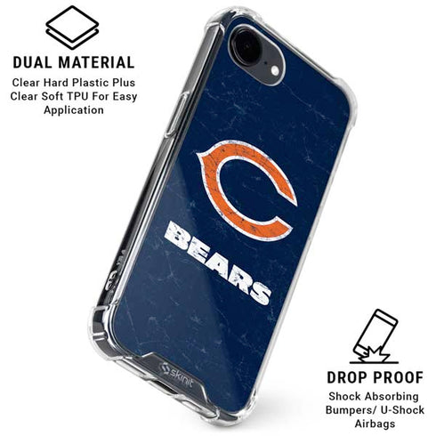 NFL Chicago Bears Distressed iPhone 16e Clear Case