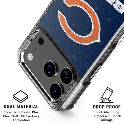 NFL Chicago Bears Distressed iPhone 18 Pro Clear Case