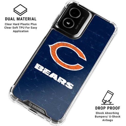 NFL Chicago Bears Distressed Moto G Power 5G (2024) Clear Case