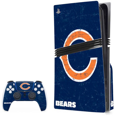 NFL Chicago Bears Distressed PS5 Pro Disk Bundle Skin