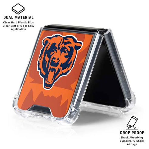 NFL Chicago Bears Double Vision Galaxy Z Flip7 Clear Case