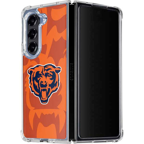 NFL Chicago Bears Double Vision Galaxy Z Fold5 5G Clear Case