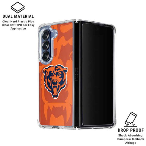 NFL Chicago Bears Double Vision Galaxy Z Fold7 Clear Case