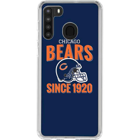NFL Chicago Bears Helmet Galaxy A21 Clear Case