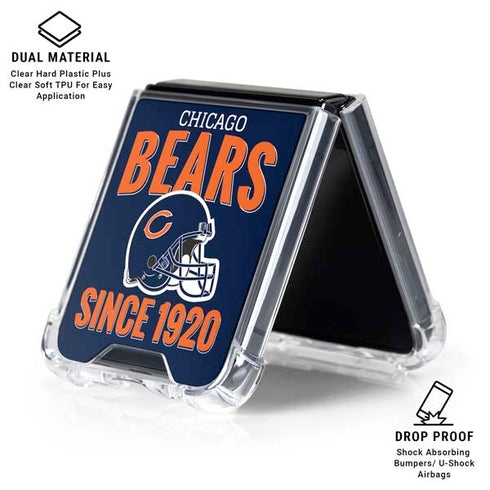 NFL Chicago Bears Helmet Galaxy Z Flip6 Clear Case