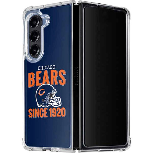 NFL Chicago Bears Helmet Galaxy Z Fold5 5G Clear Case