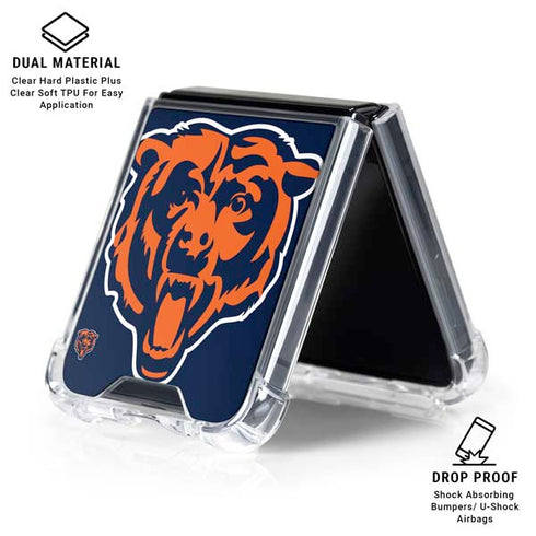 NFL Chicago Bears Large Logo Galaxy Z Flip7 Clear Case
