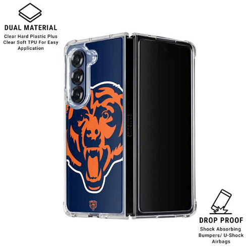 NFL Chicago Bears Large Logo Galaxy Z Fold7 Clear Case