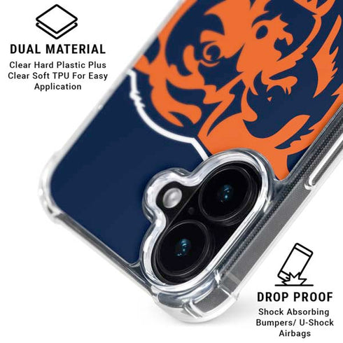 NFL Chicago Bears Large Logo iPhone 16 Plus Clear Case