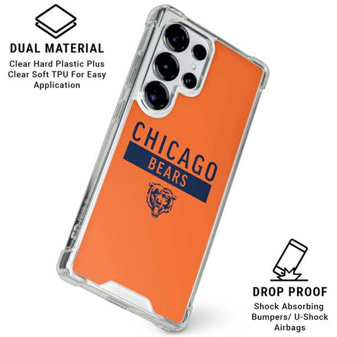 NFL Chicago Bears Orange Performance Series Galaxy S25 Ultra Clear Case