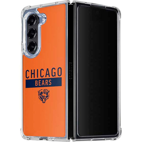 NFL Chicago Bears Orange Performance Series Galaxy Z Fold5 5G Clear Case