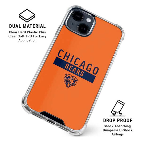 NFL Chicago Bears Orange Performance Series iPhone 15 Clear Case
