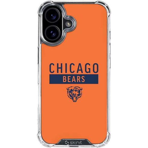 NFL Chicago Bears Orange Performance Series iPhone 16 Plus Clear Case