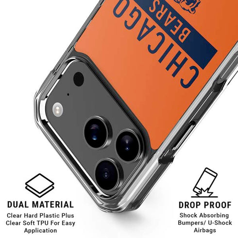 NFL Chicago Bears Orange Performance Series iPhone 18 Pro Clear Case