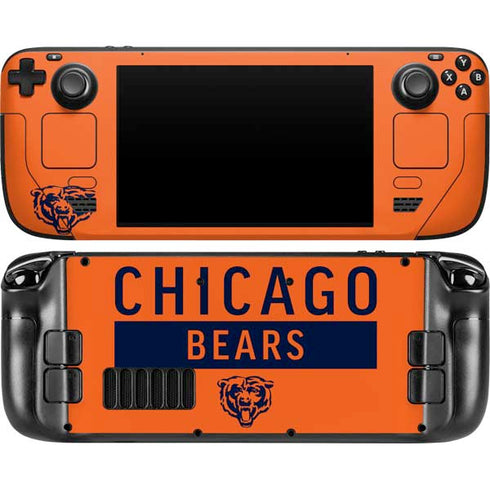 NFL Chicago Bears Orange Performance Series Steam Deck Handheld Gaming Computer OLED Skin