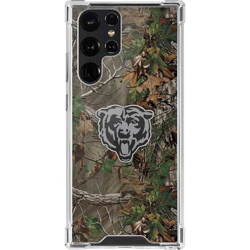 NFL Chicago Bears Realtree Xtra Green Camo Galaxy S22 Ultra Clear Case