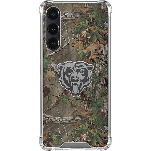 NFL Chicago Bears Realtree Xtra Green Camo Galaxy S24 FE Clear Case
