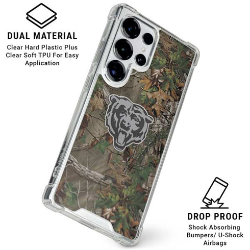 NFL Chicago Bears Realtree Xtra Green Camo Galaxy S25 Ultra Clear Case