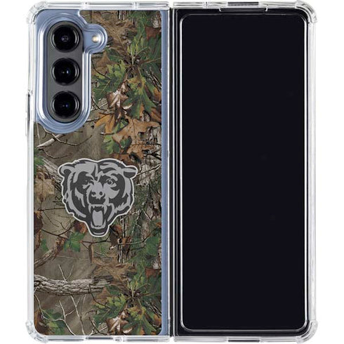 NFL Chicago Bears Realtree Xtra Green Camo Galaxy Z Fold5 5G Clear Case