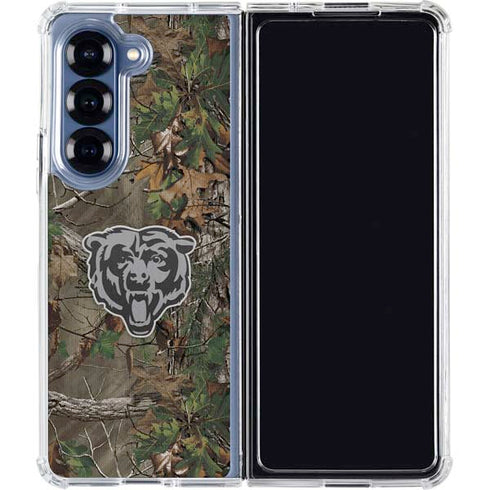 NFL Chicago Bears Realtree Xtra Green Camo Galaxy Z Fold6 Clear Case