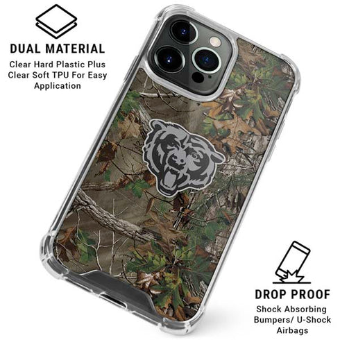 NFL Chicago Bears Realtree Xtra Green Camo iPhone 16 Pro Clear Case